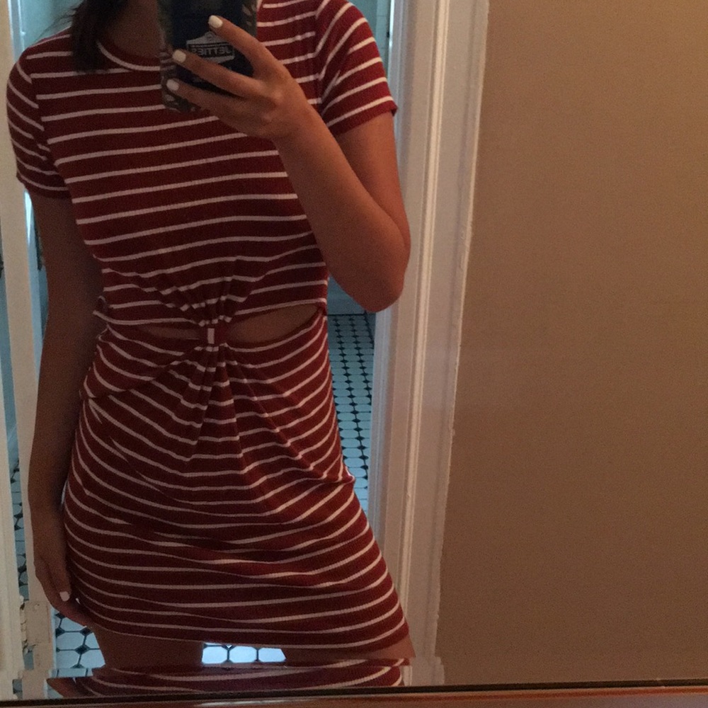 Striped cut out dress